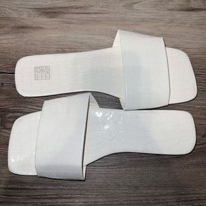 White snake skin sandals